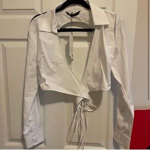 Zara cropped button up